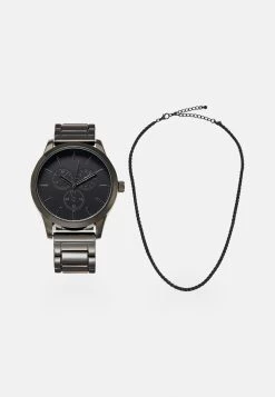 Promos Pier One SET - Montre montres et bijoux couleur unie homme
