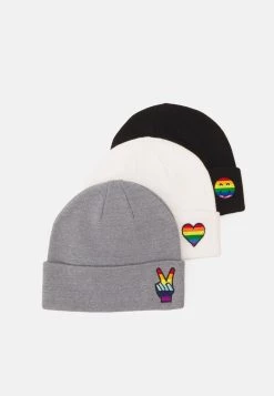 Meilleure qualité Pier One PRIDE 3 PACK UNISEX - Bonnet casquettes, chapeaux et bonnets chiné